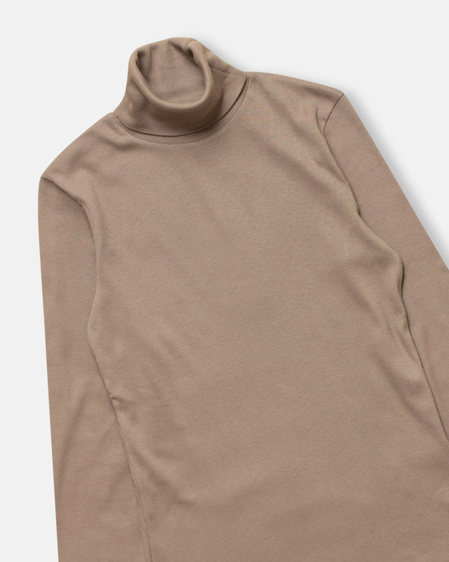 rib long sleeve roll neck