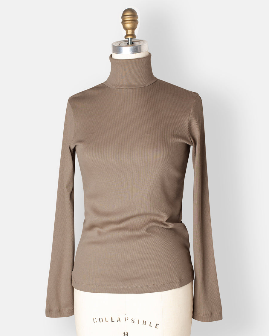 rib long sleeve roll neck