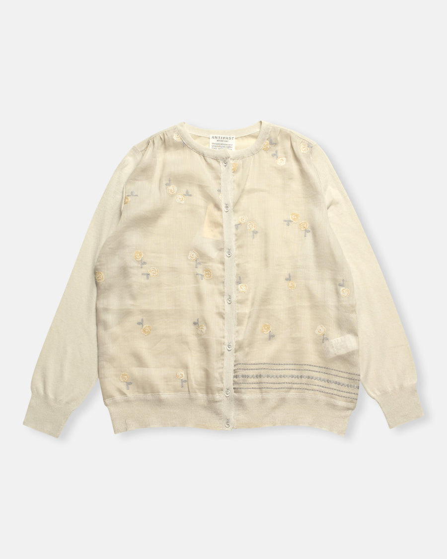 knit cardigan with embroidery fabric