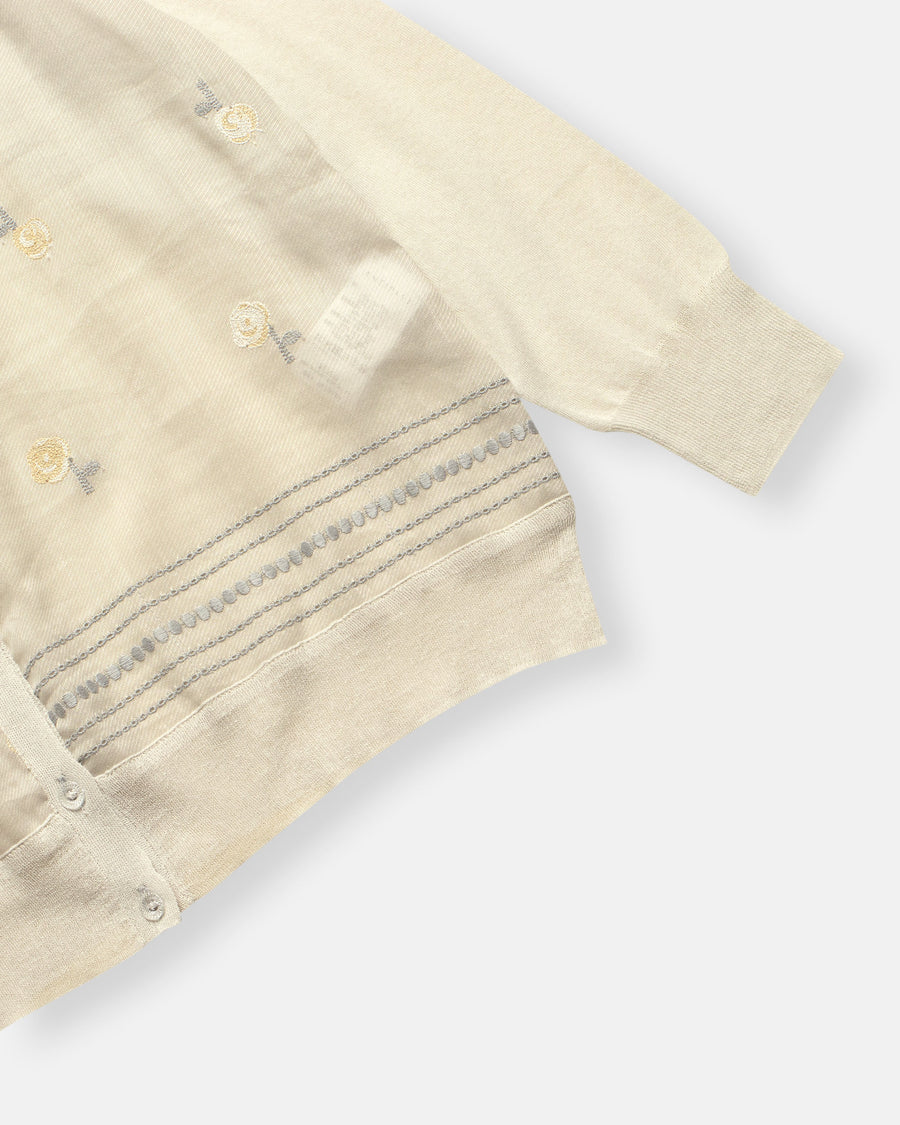 knit cardigan with embroidery fabric