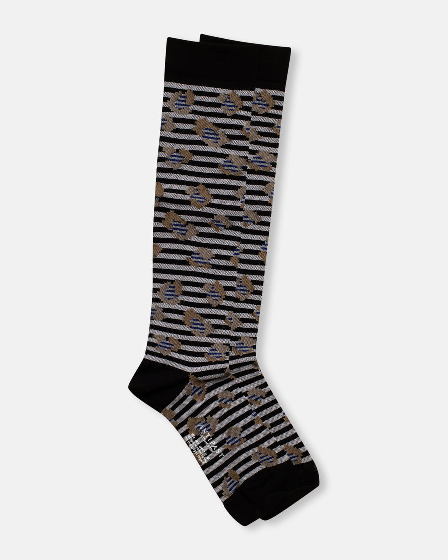 jungle check knee high compression socks