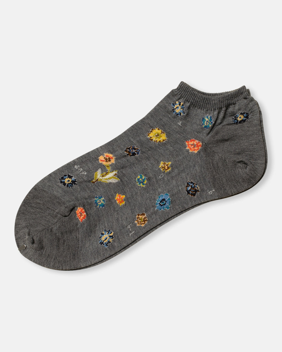 polka flower no show socks