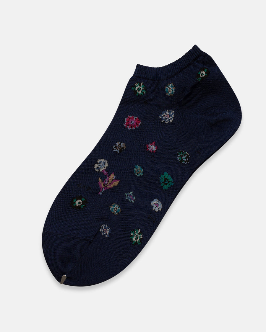 polka flower no show socks