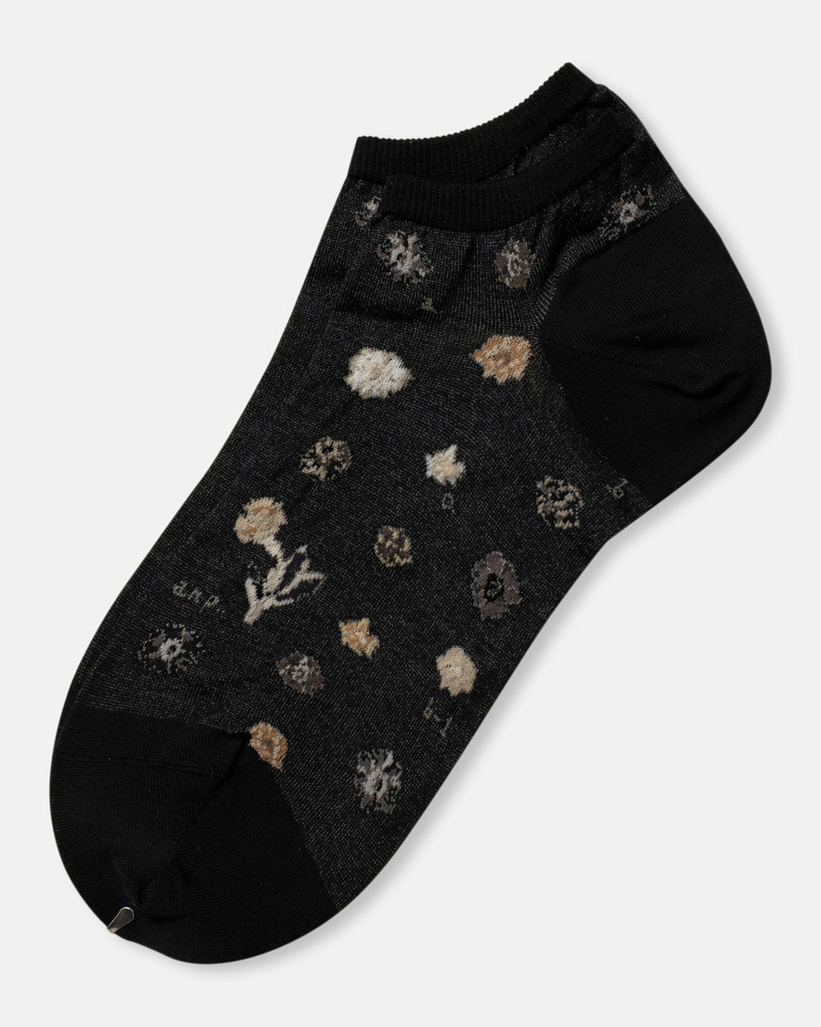 polka flower no show socks