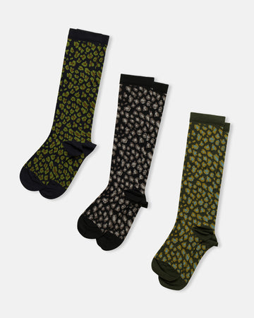 leopard knee compression socks