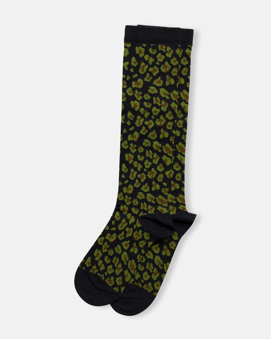 leopard knee compression socks