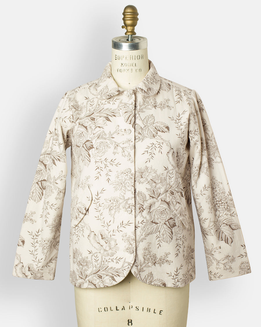 quilt round collar blouson jacket