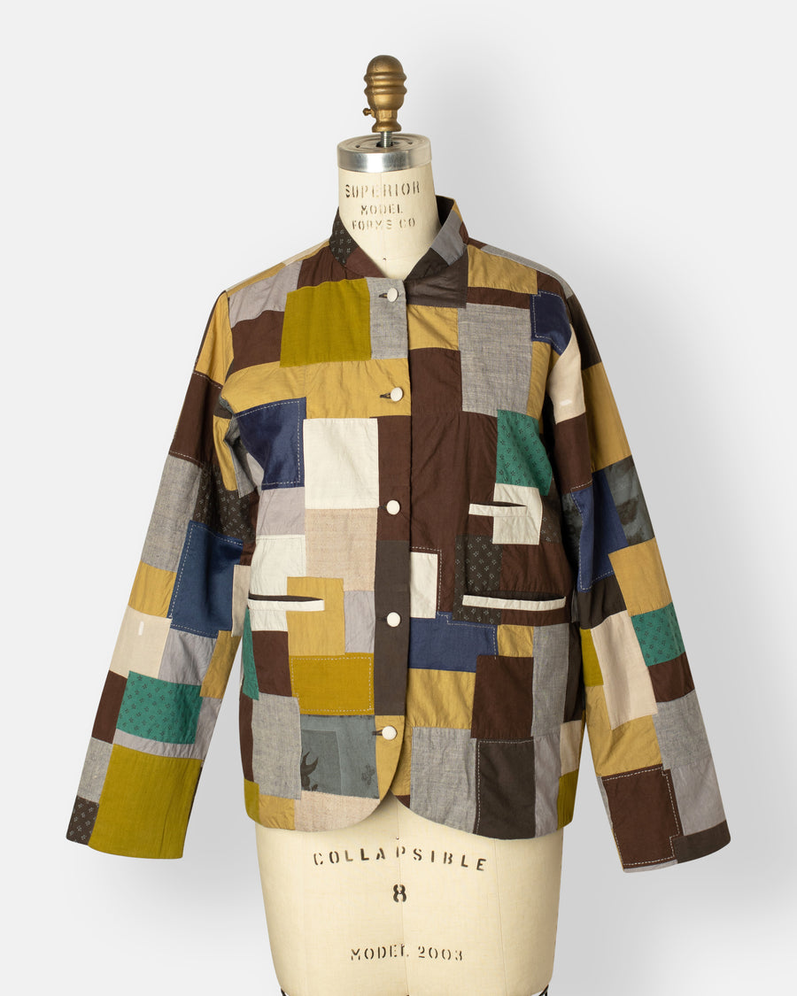 multi patchwork short jacket