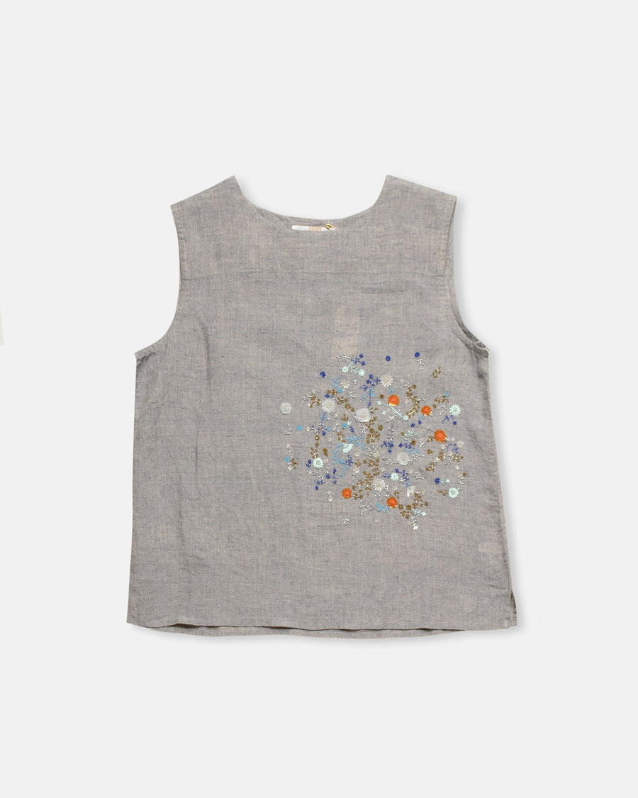 embroidered sleeveless blouse