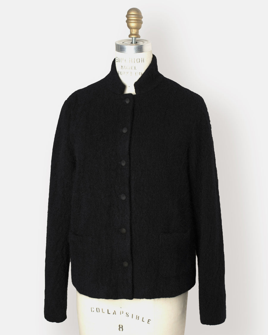 angora stand collar jacket