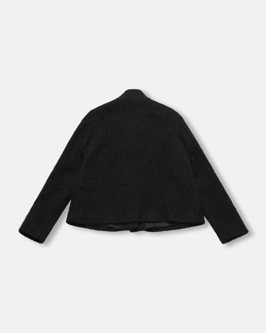 angora stand collar jacket