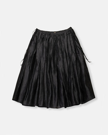 linen silk gathered skirt