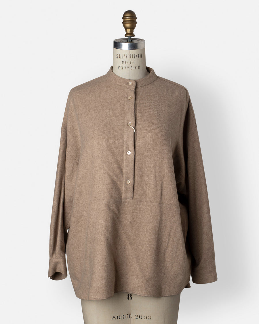 cashmere flannel big yoke shirt