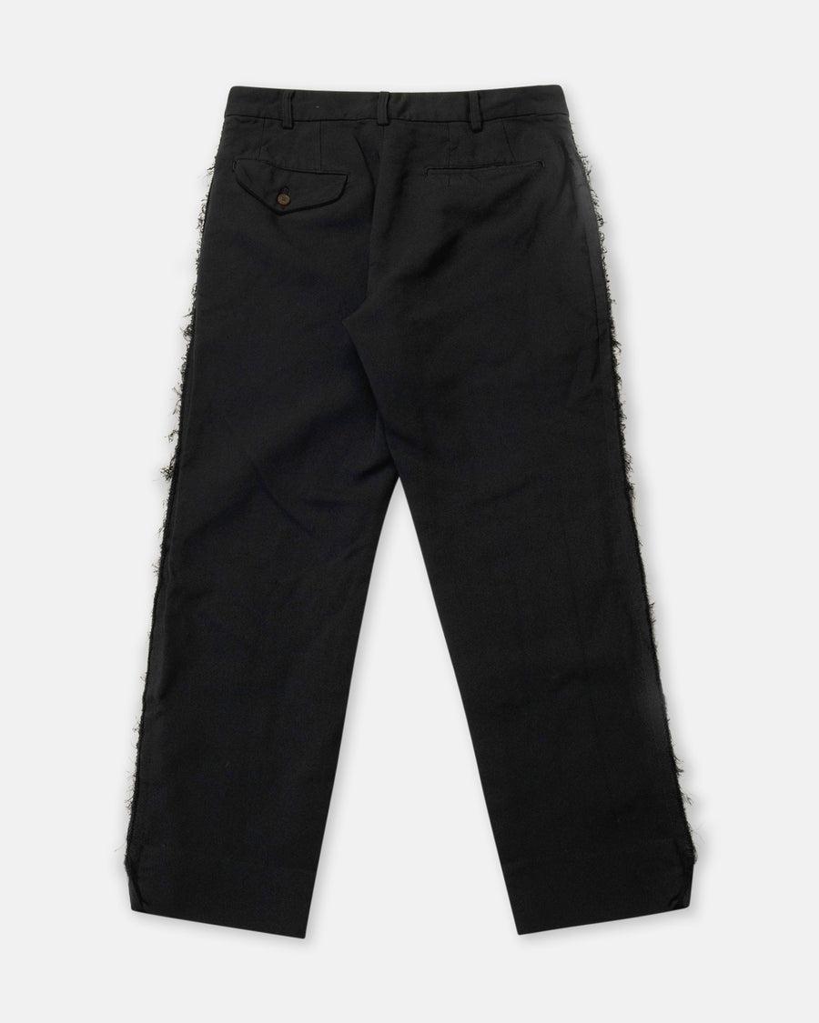 raw edge detail trousers
