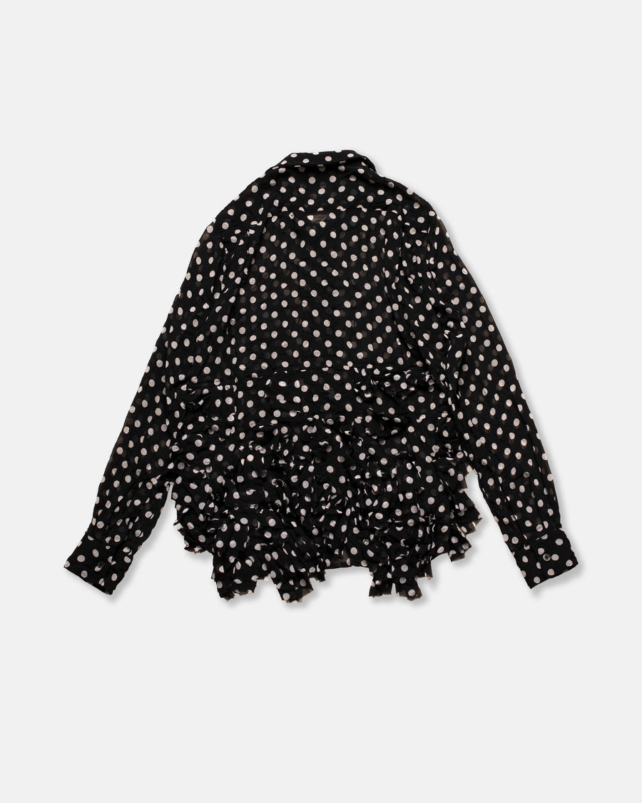 polka dot layered shirt