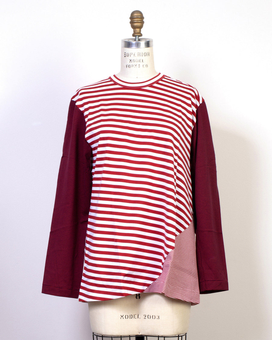 stripe mix tee