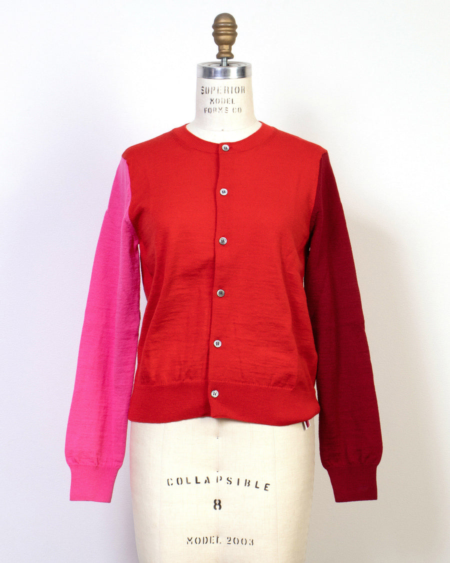 color blocked cardigan