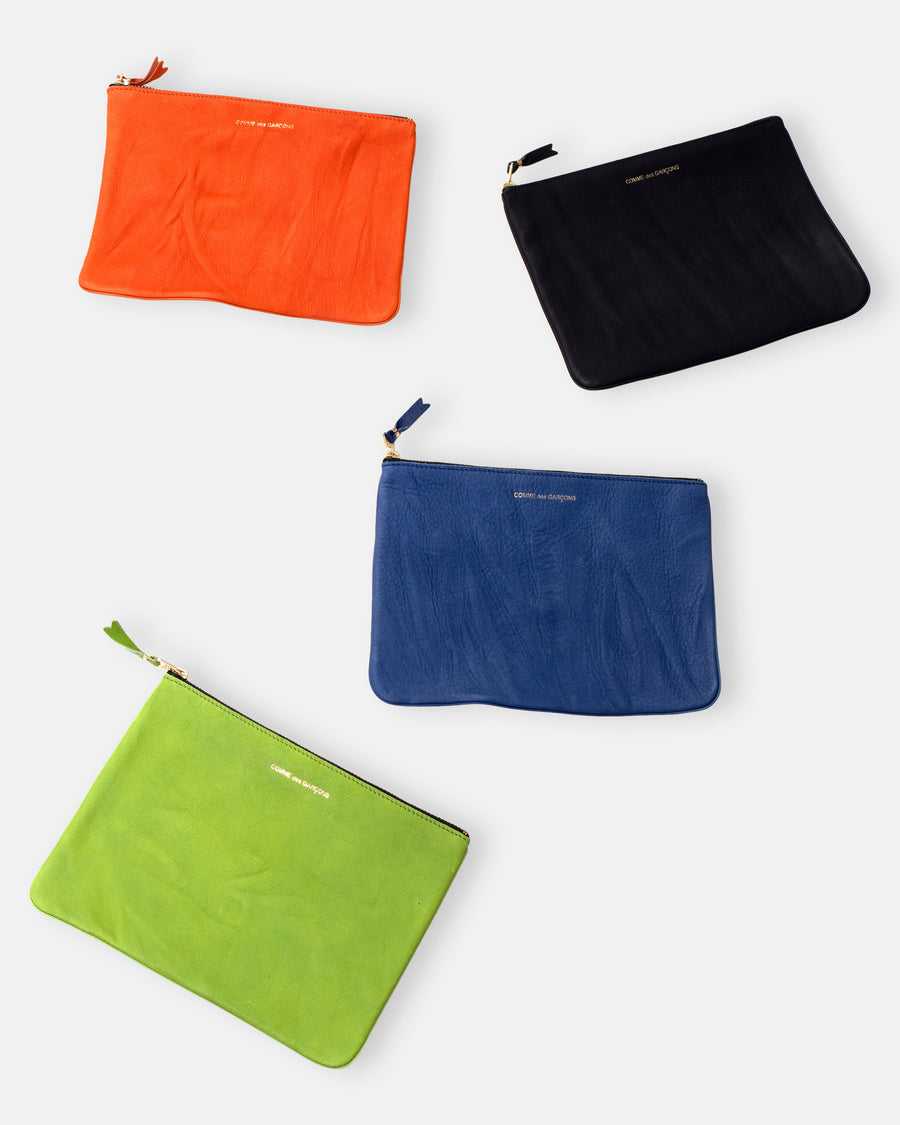washed zip top large pouch