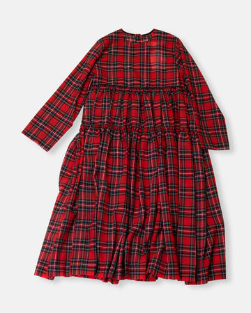 tiered tartan dress