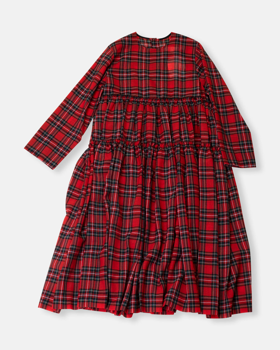 tiered tartan dress