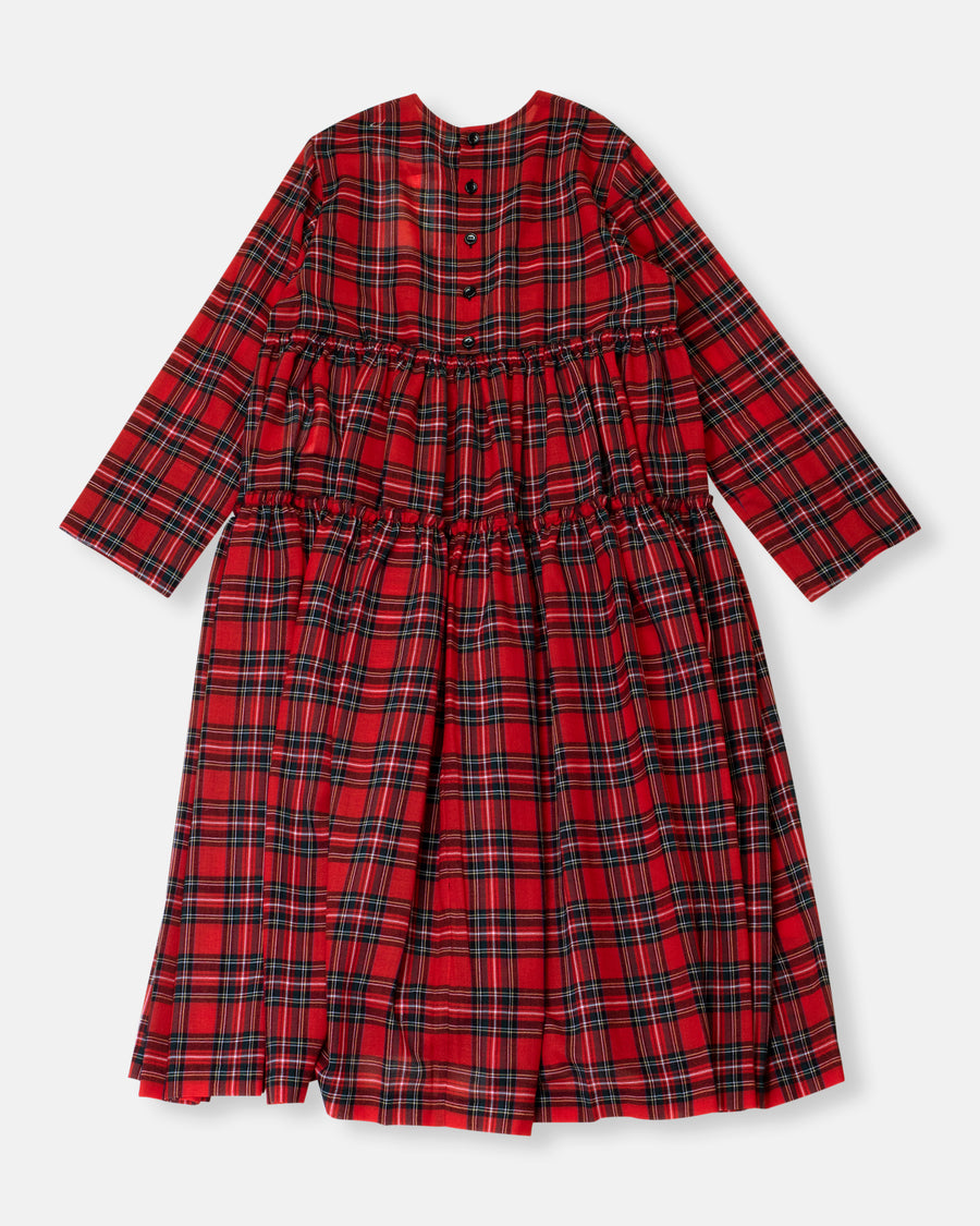tiered tartan dress