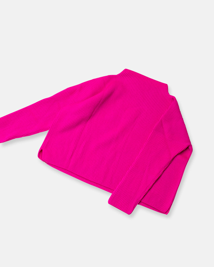 rib stitch lupetto sweater