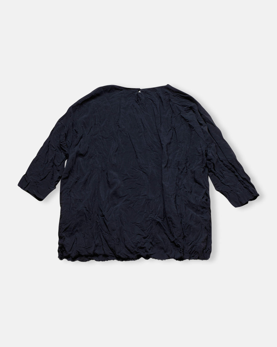 selvedge edge washed silk top