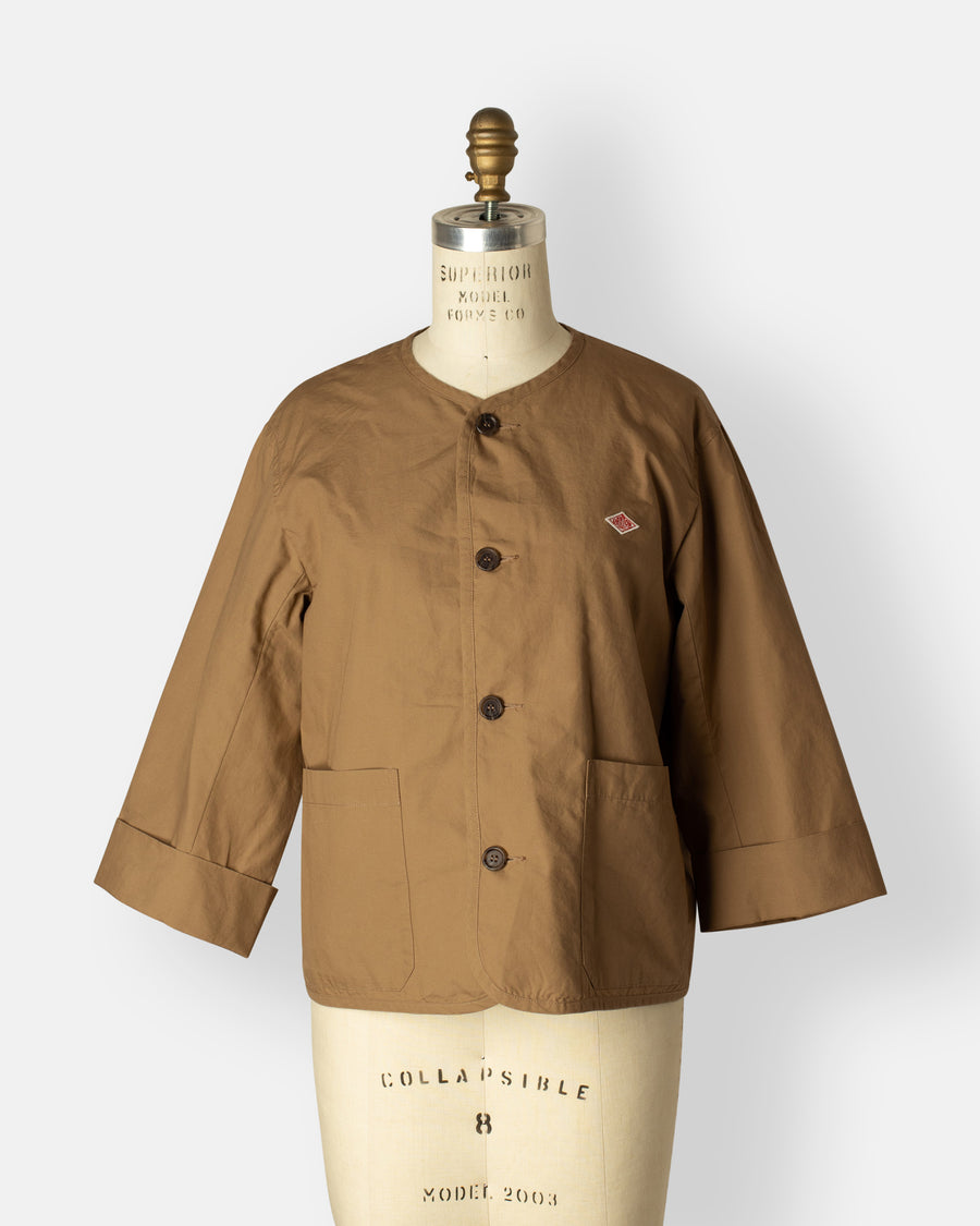 collarless chore jacket
