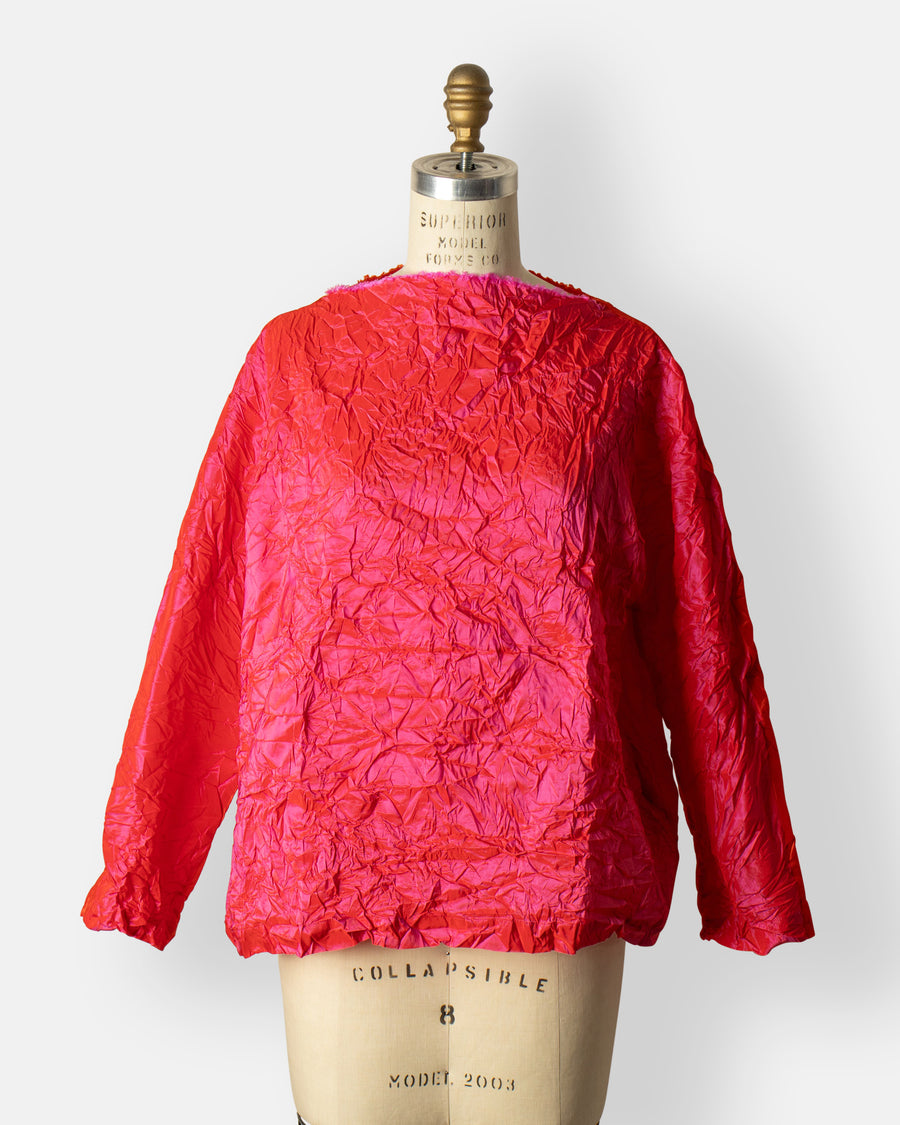 bicolor silk top