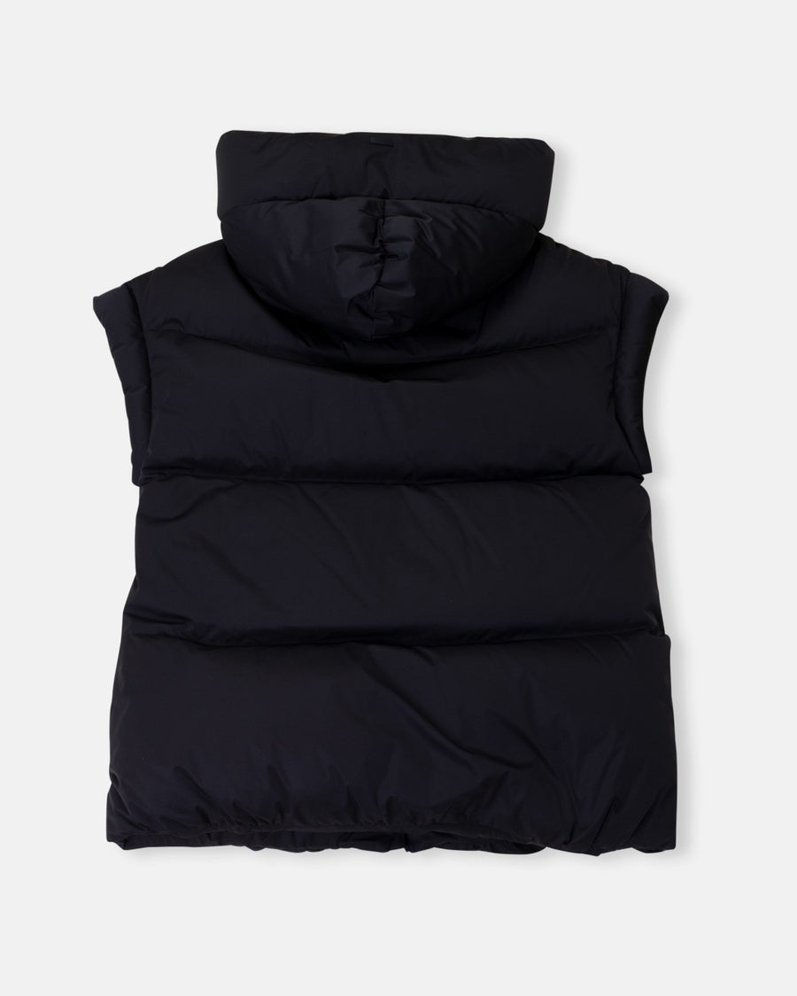 sleeveless satin jacket