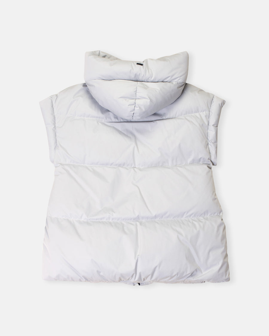 sleeveless satin jacket
