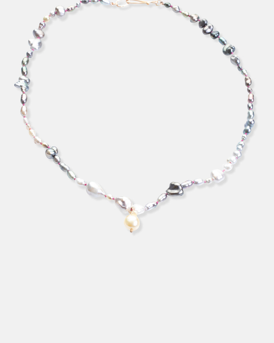 ombre keshi pearl necklace