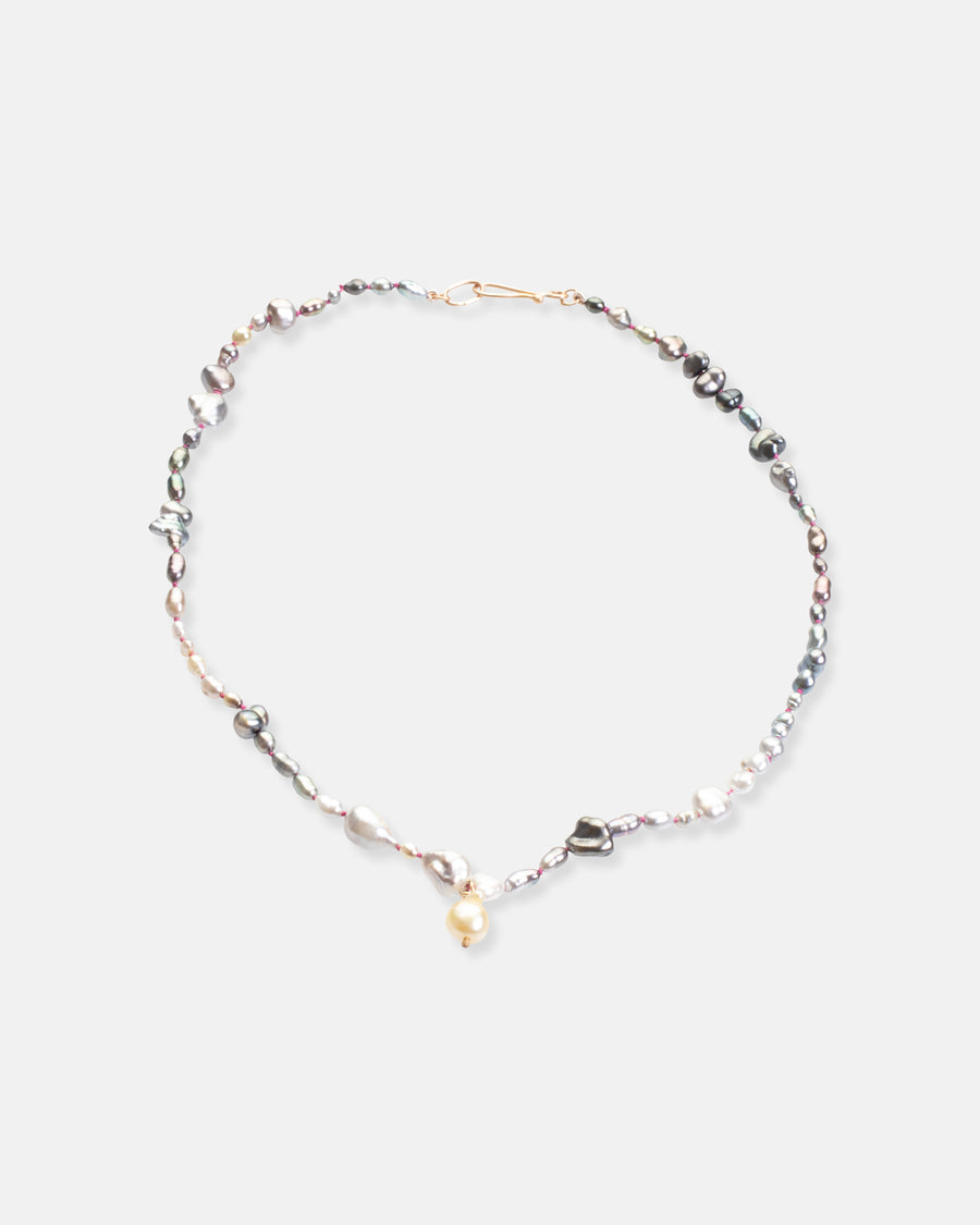 ombre keshi pearl necklace