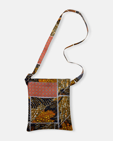 patchwork print medium bag with zip