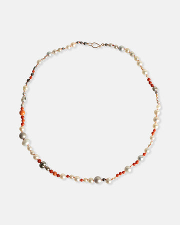 Multi coral pearls necklace