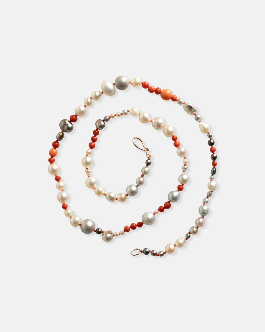 Multi coral pearls necklace