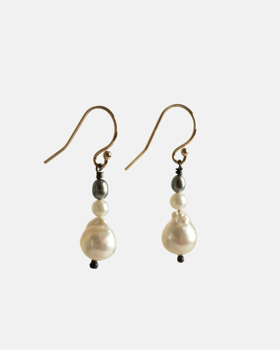 baroque akoya & tahiti pearl earrings