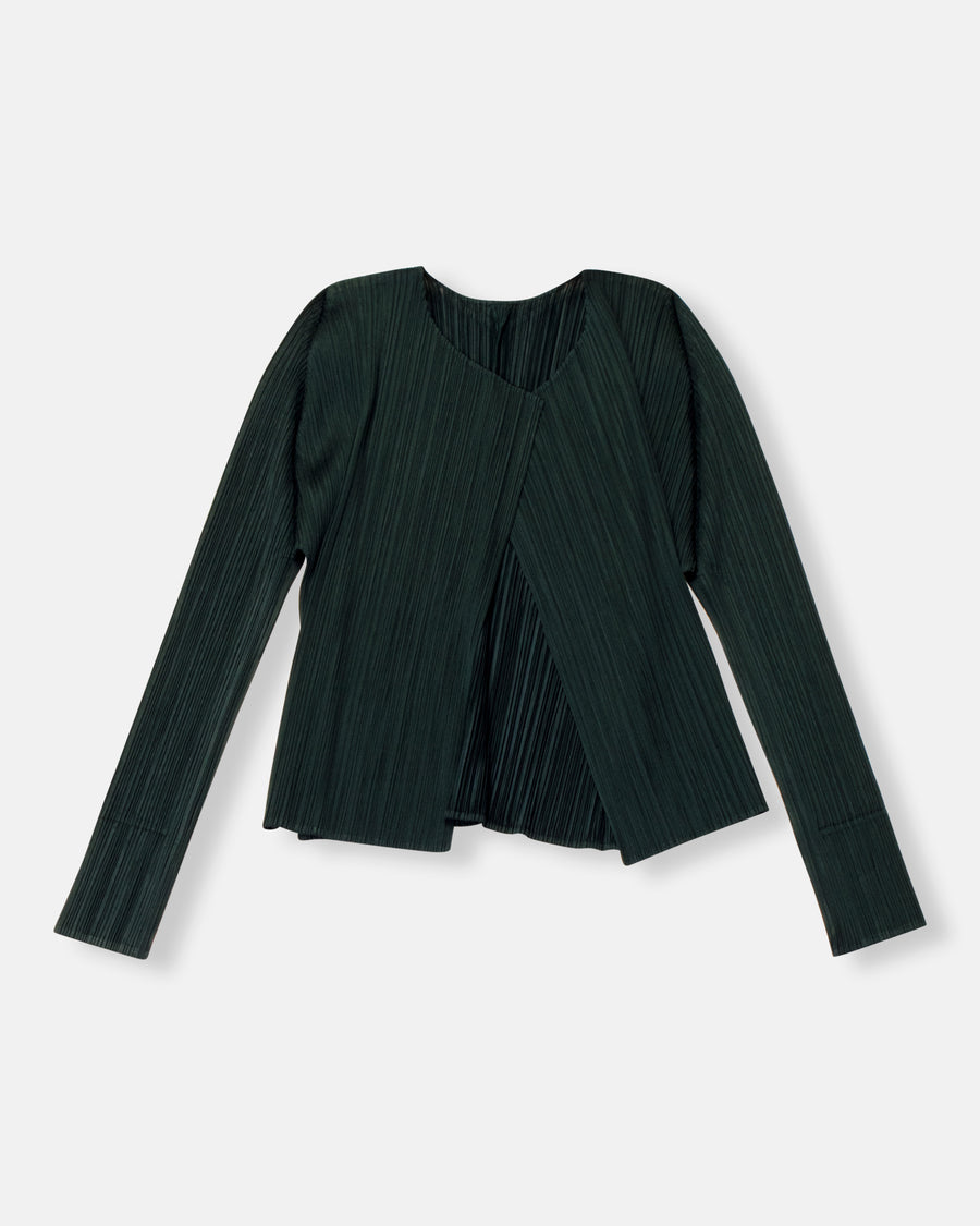 pleated cardigan