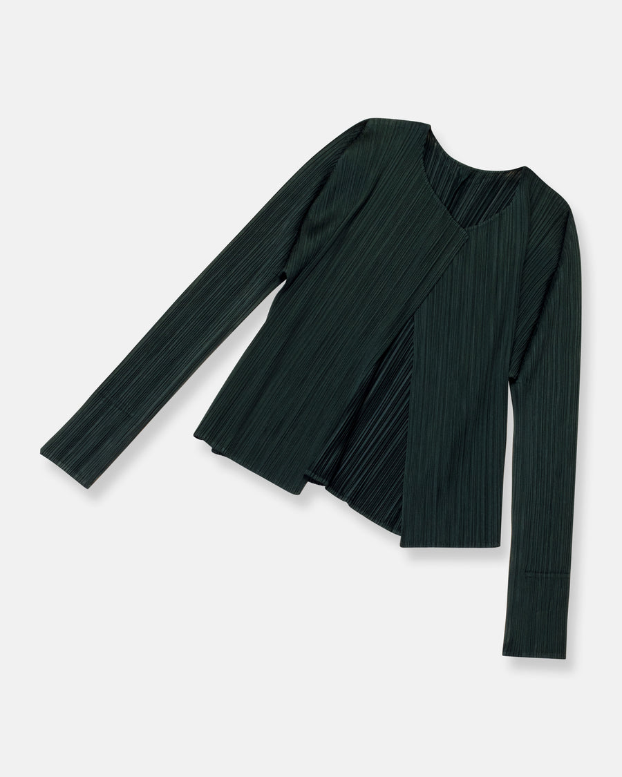 pleated cardigan