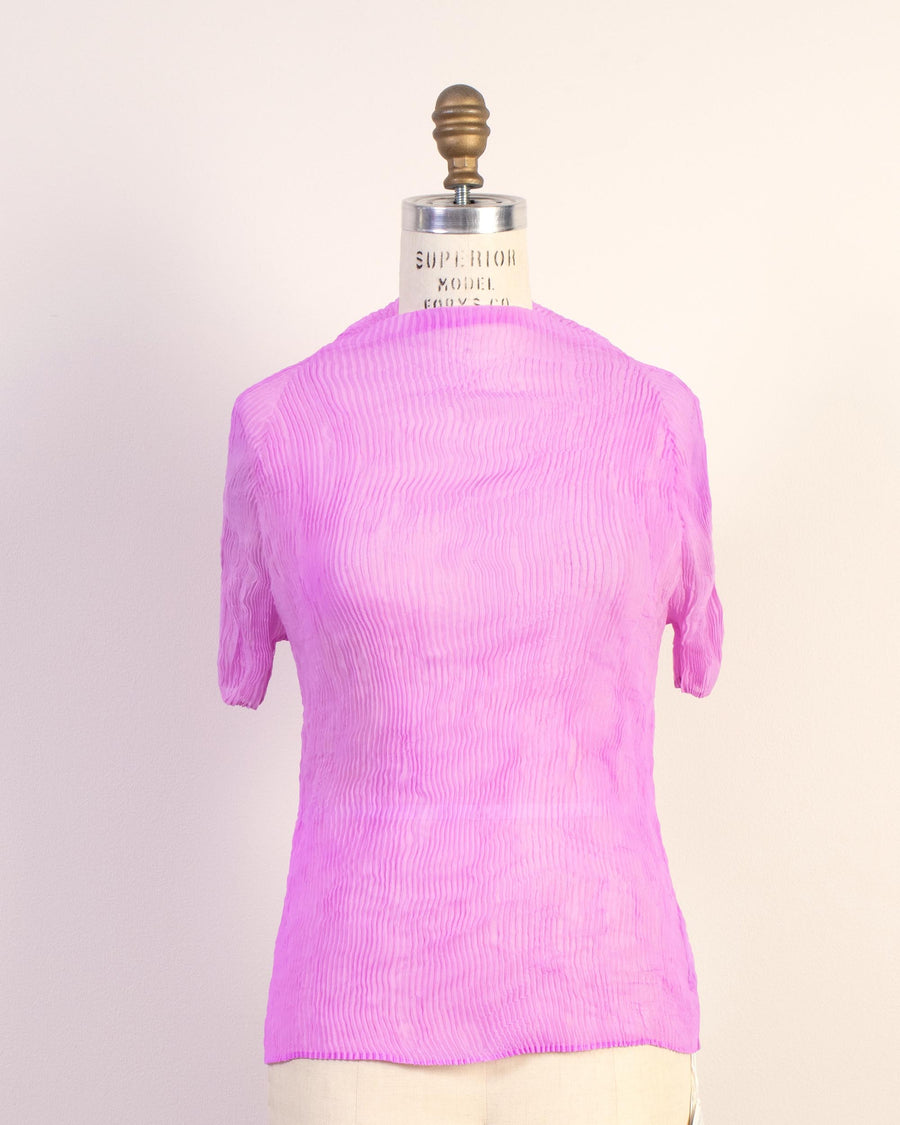 short sleeve chiffon twist top