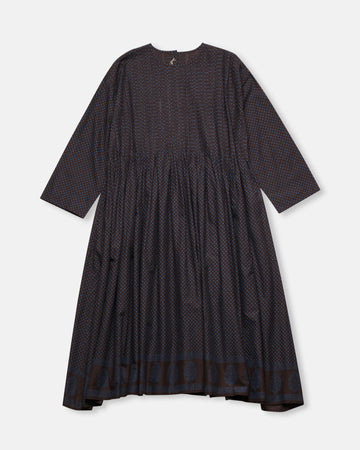 voile dot tree block print dress