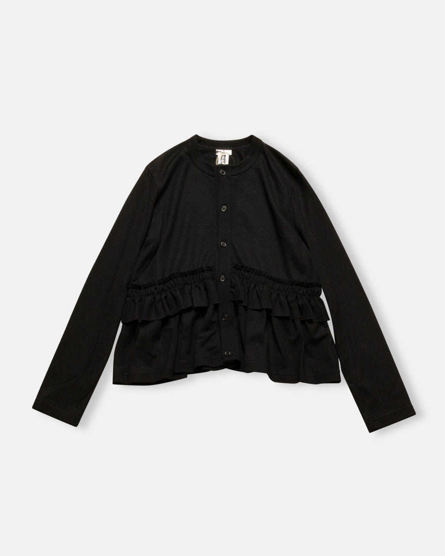 ruffle hem cardigan