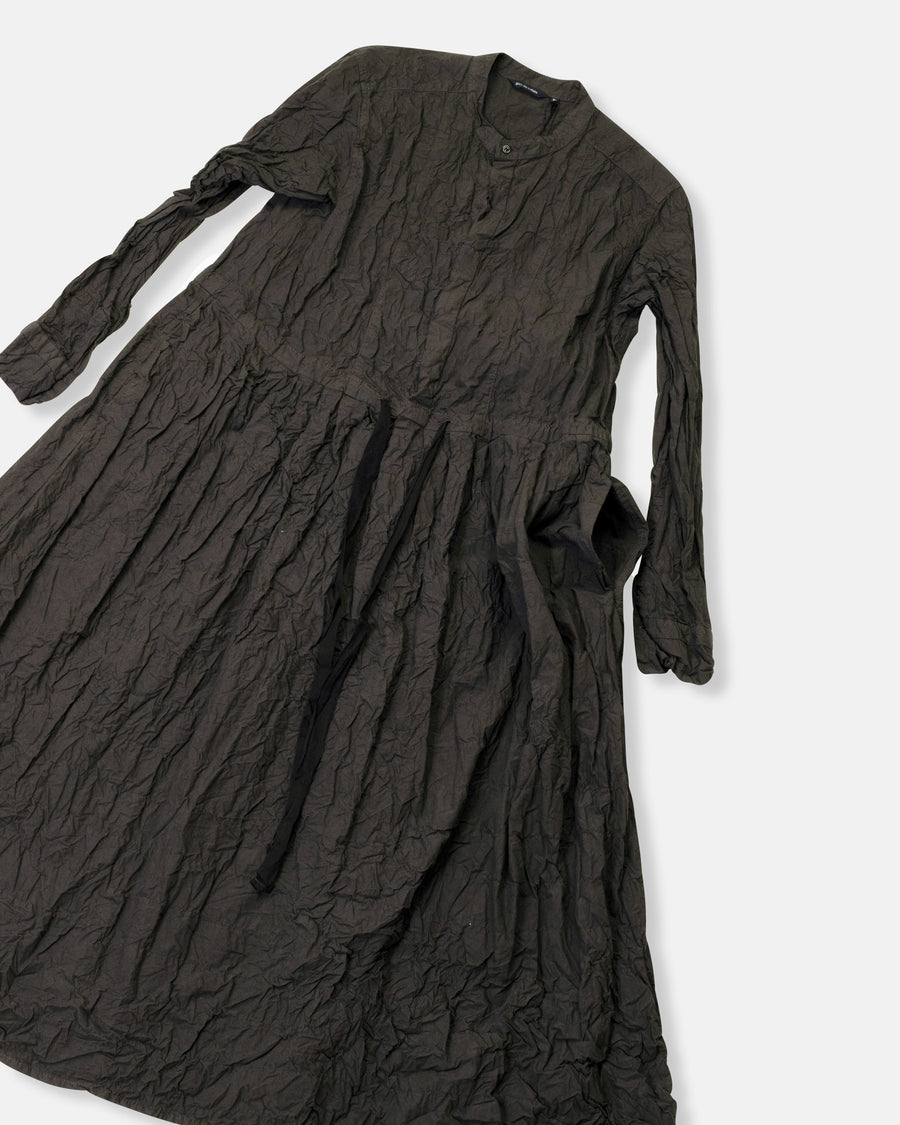 crinkle finish long dress