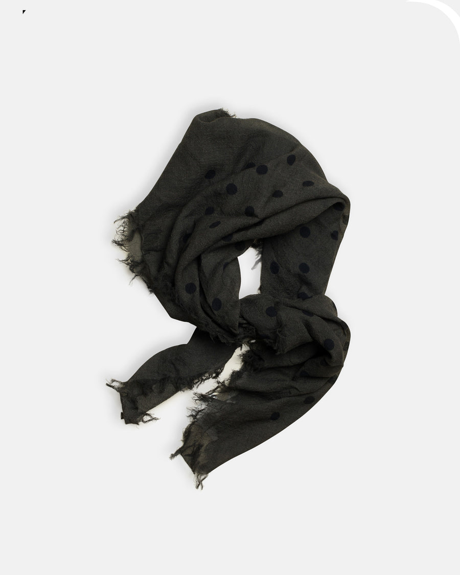 light wool dot print scarf