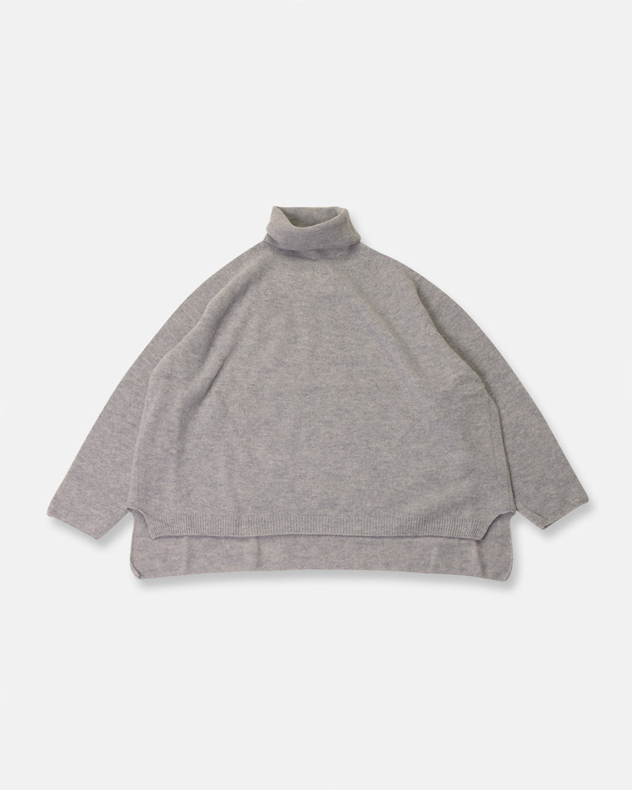 fine wool loose high neck pullover