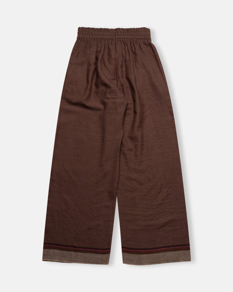 striped hem twill pants