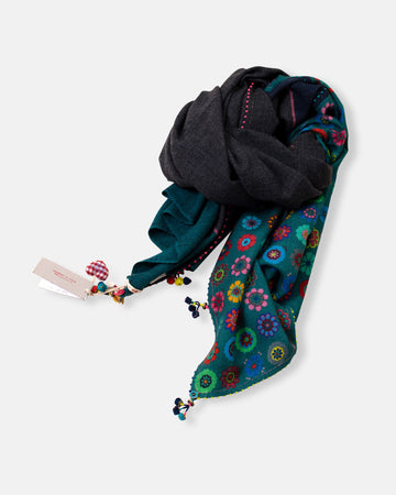 floral print pieced scarf