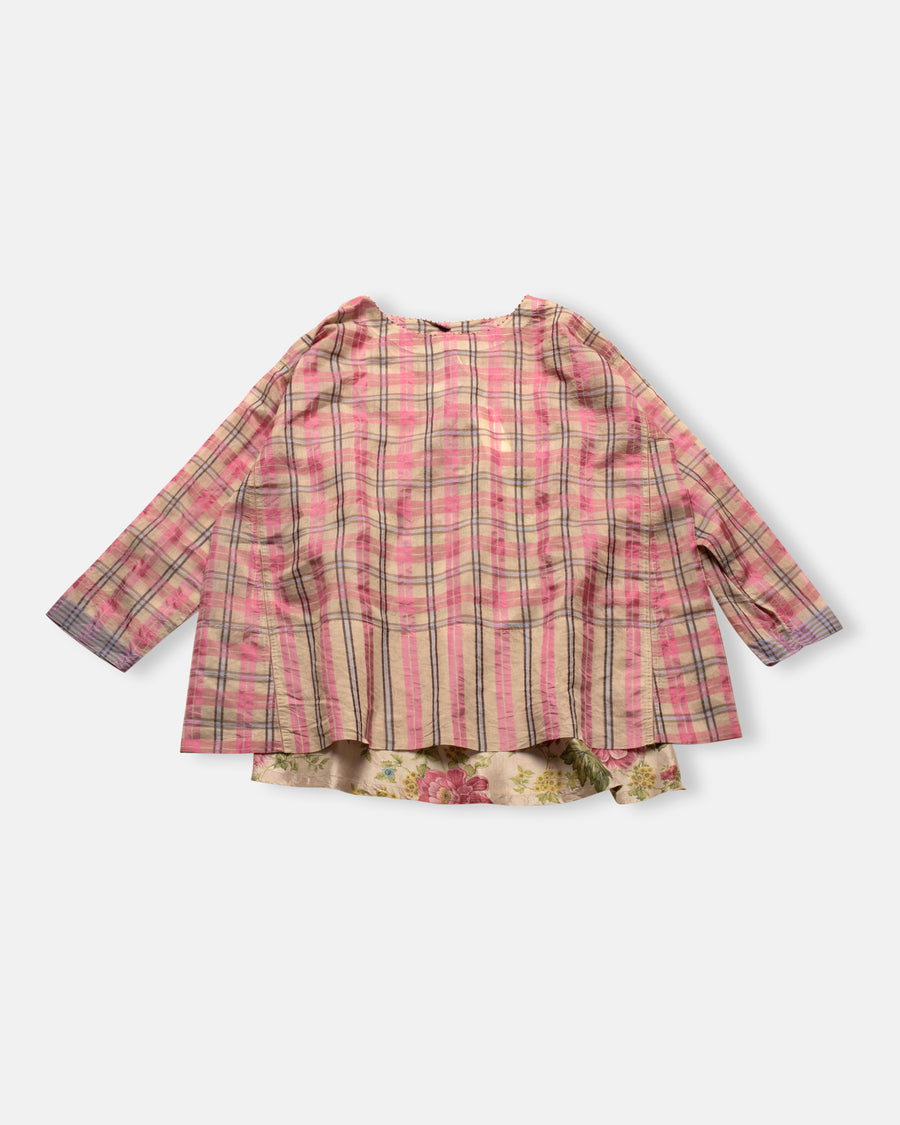 plaid silk cotton top