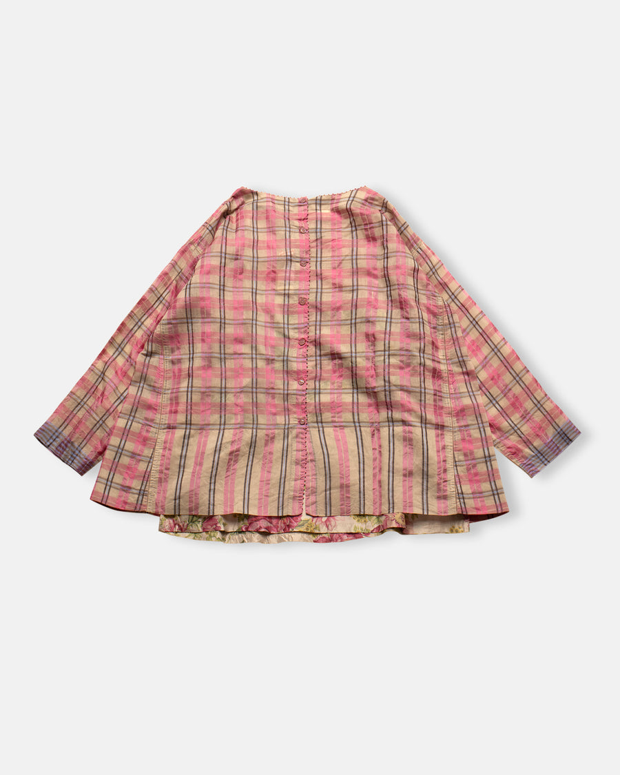 plaid silk cotton top