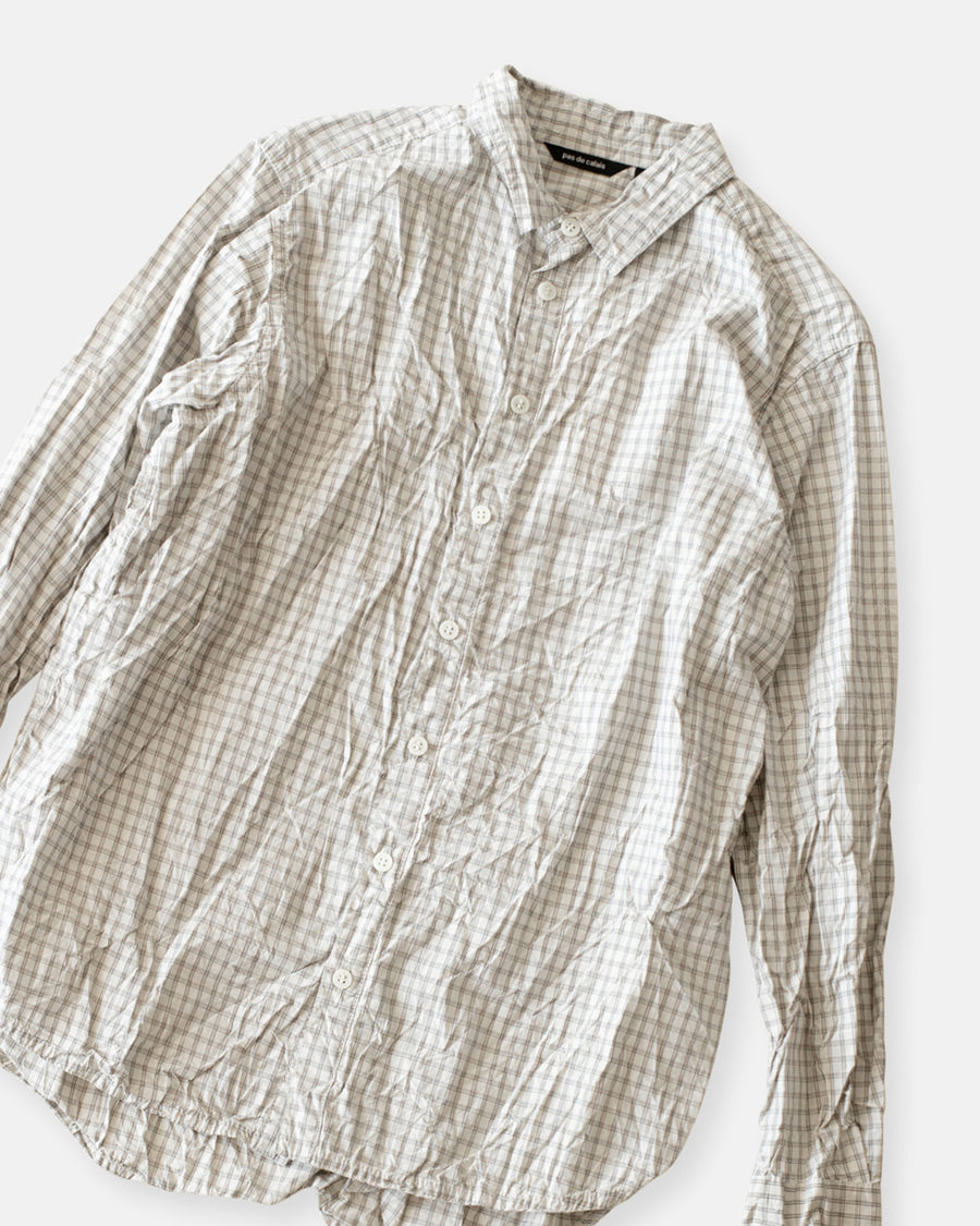 washed organic cotton mini checkered shirt